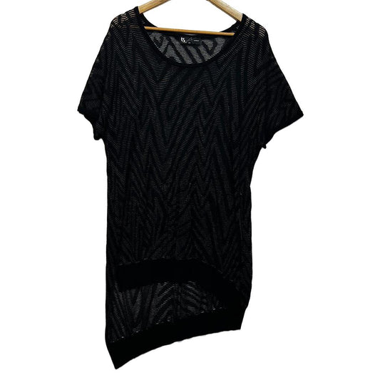 Taking Shape Black Sheer Tunic Top - Size 16/S
