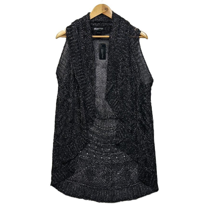 Taking Shape Black Metallic Vest Top - One Size