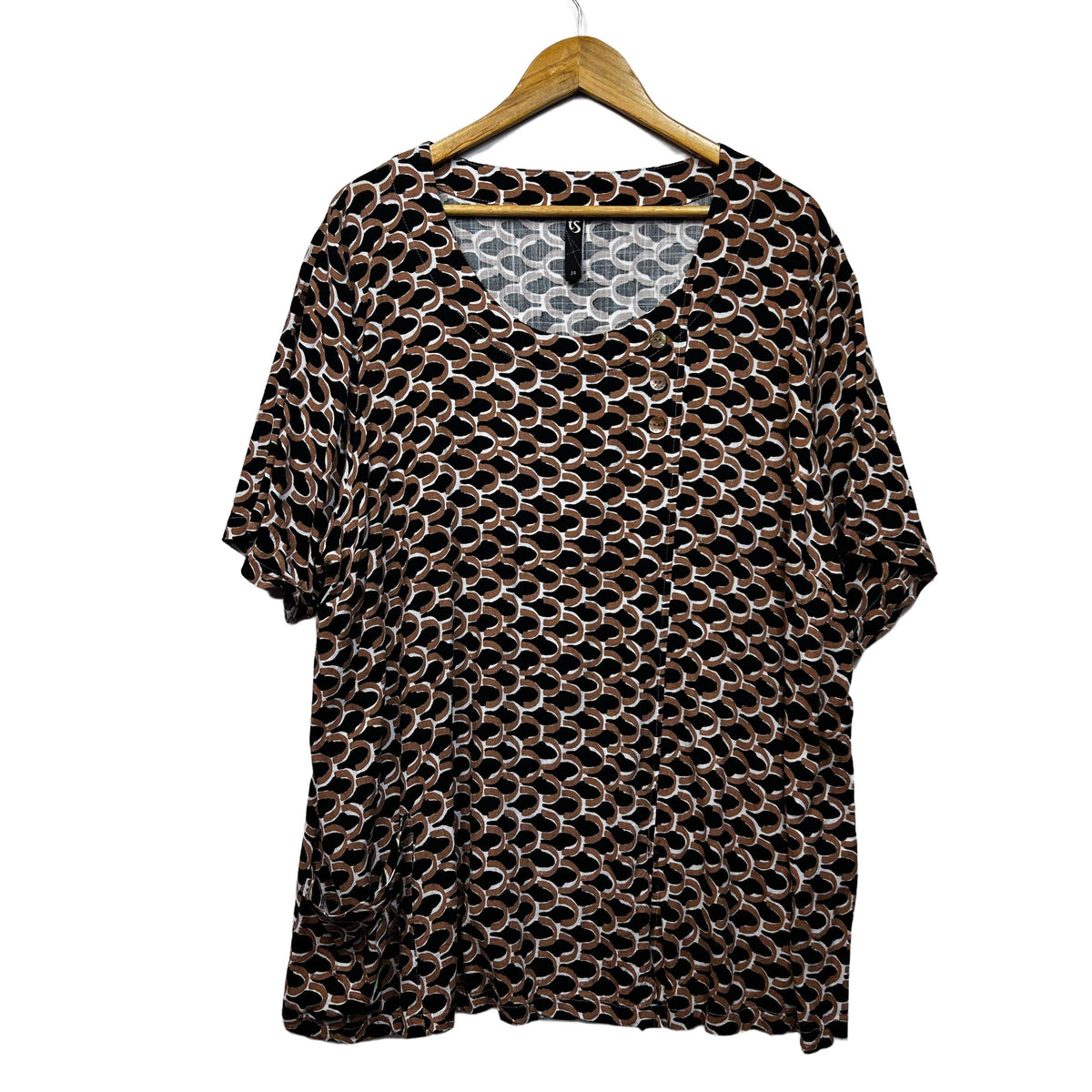 Taking Shape Brown Print Plus Size Top - Size 24
