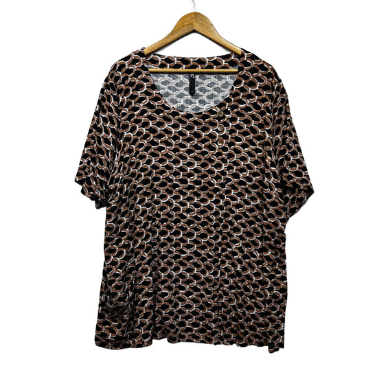 Taking Shape Brown Print Plus Size Top - Size 24