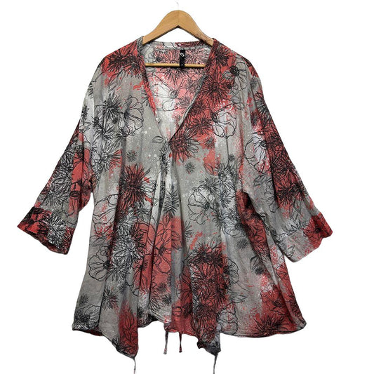 Taking Shape Coral Floral Cotton Top - Size 24
