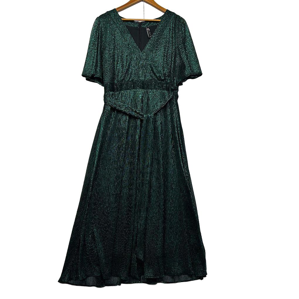 Taking Shape Green Cocktail Dress - Size 14