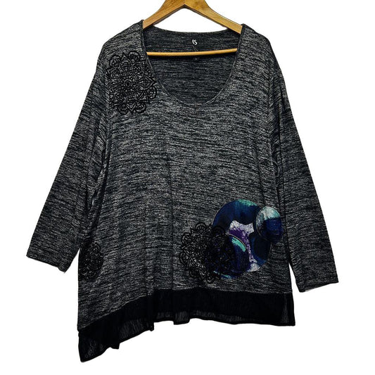 Taking Shape Grey Marle Plus Size Tunic Top - Size 20/L