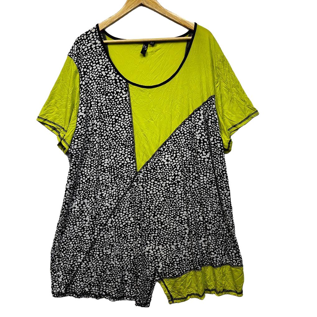 Taking Shape Lime Black Spot Top - Size 22/XL