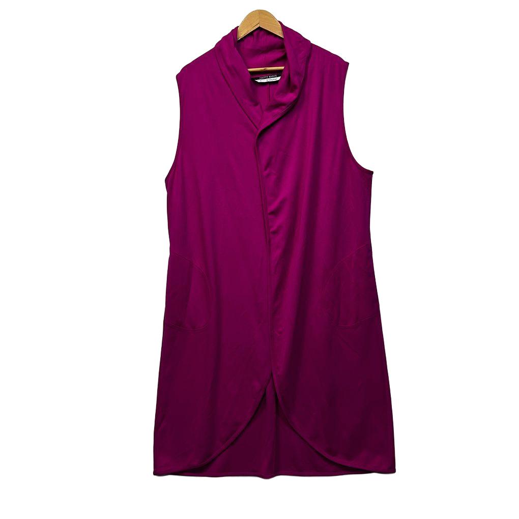 Taking Shape Magenta Sleeveless Open Front Vest - Size 16