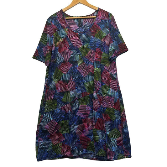 Taking Shape Multicloured Dress - Size 16/S