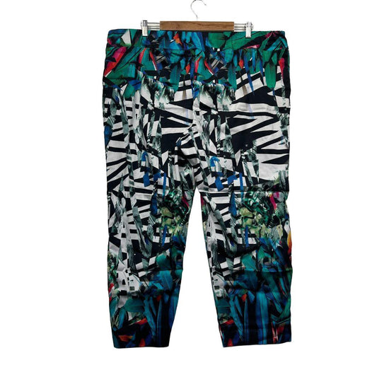 Taking Shape Multicolour Cotton Tropical Print Cropped Pants - Size 22