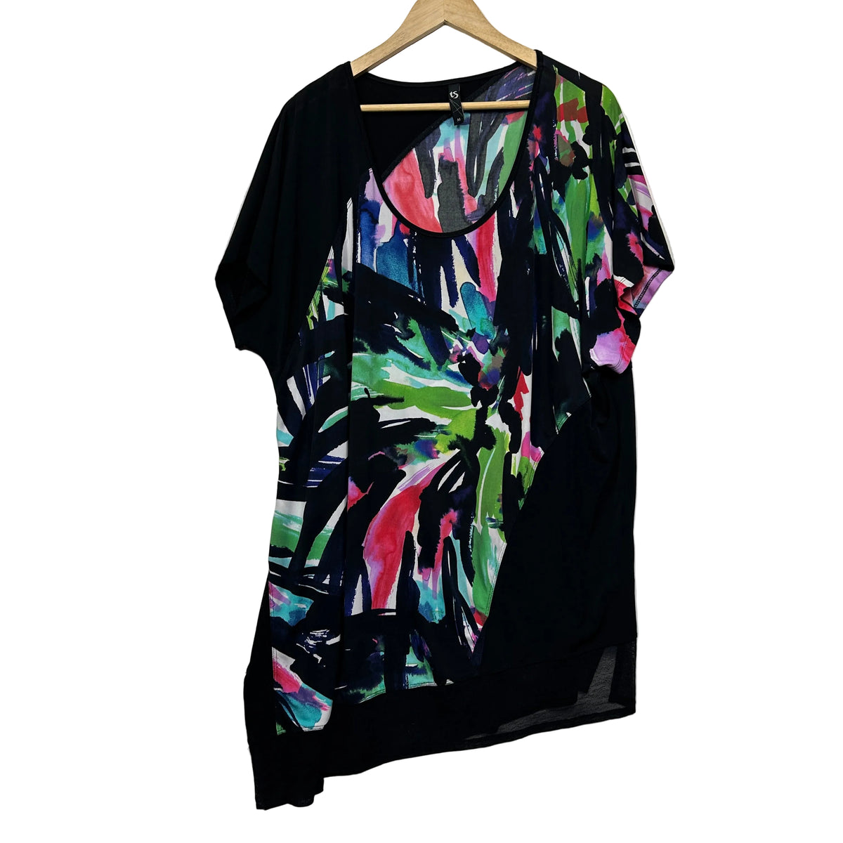 Taking Shape Multicoloured Abstract Print Plus Size Top - Size 18/M