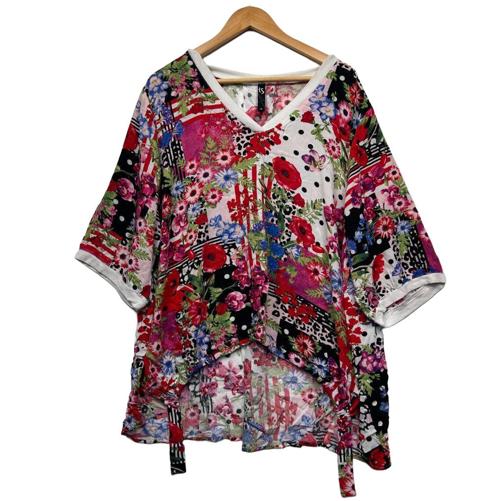 Taking Shape Multicoloured Floral Top - Size 20