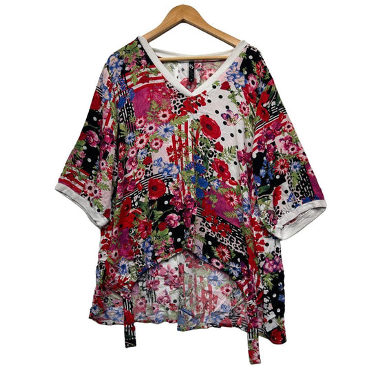 Taking Shape Multicoloured Floral Top - Size 20