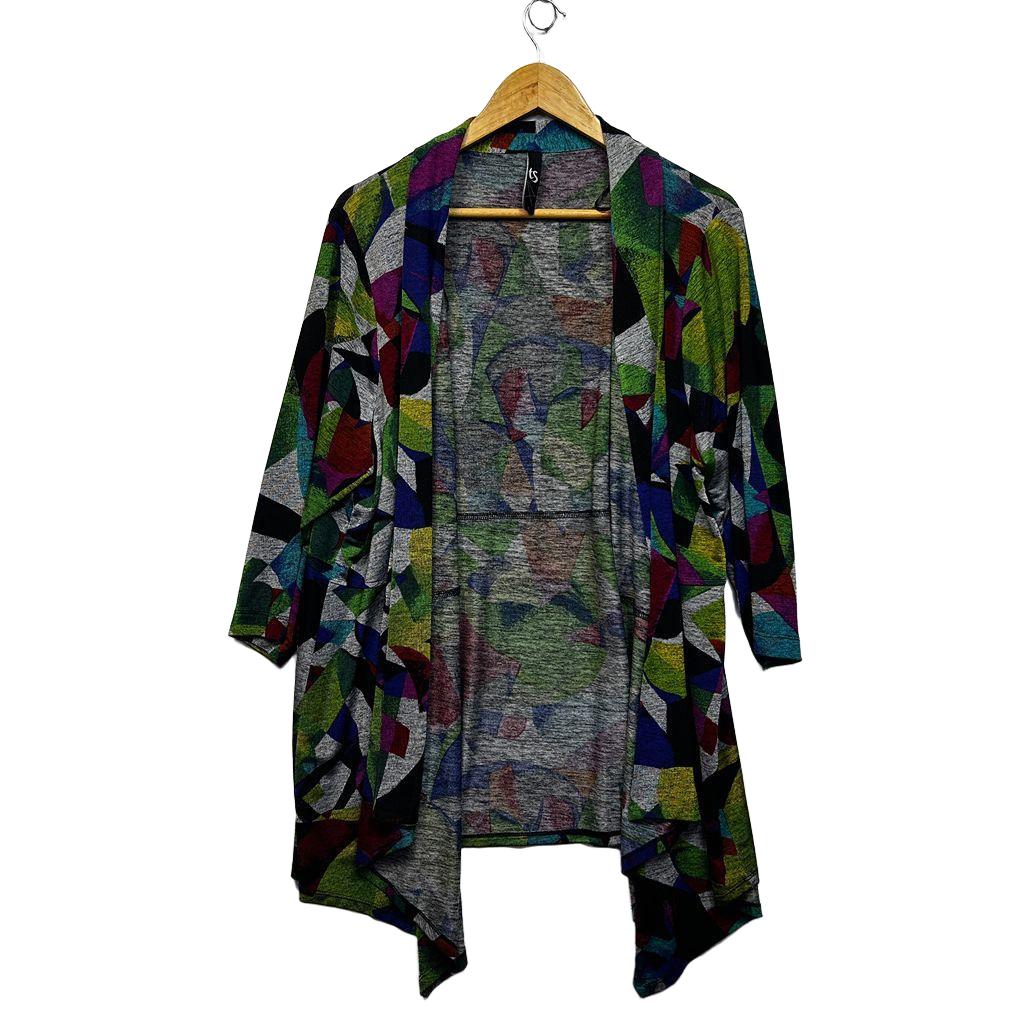 Taking Shape Multicoloured Plus Size Open Front Top - Size L/20