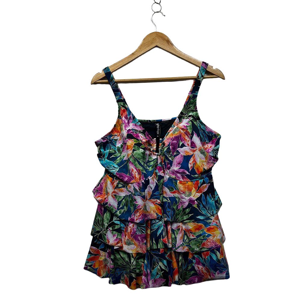 Taking Shape Multicoloured Plus Size Swim Top - Size 18
