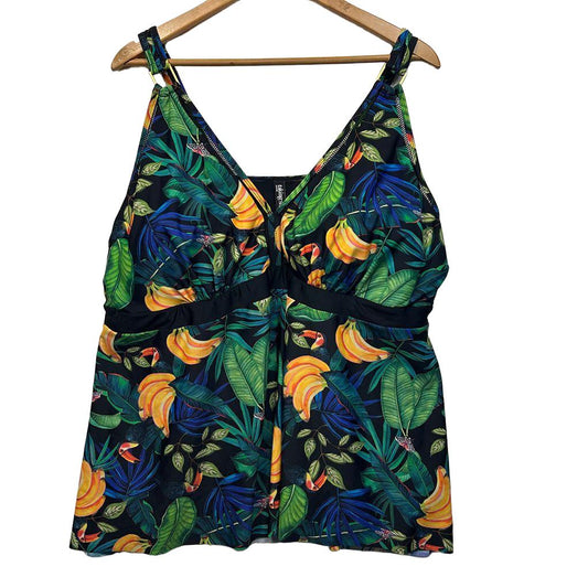 Taking Shape Multicoloured Print Tankini Top - Size 24