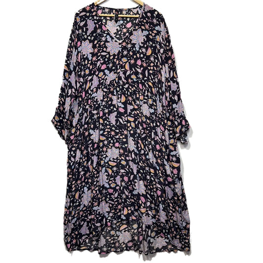 Taking Shape Navy Floral Maxi Dress - Size 22