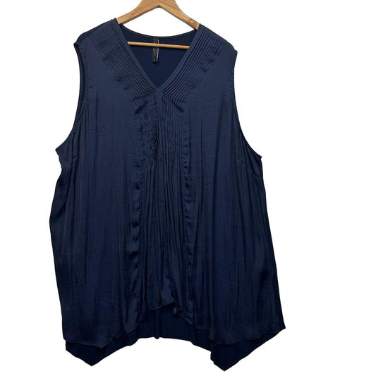 Taking Shape Navy Sleeveless Top - Size 22/XL