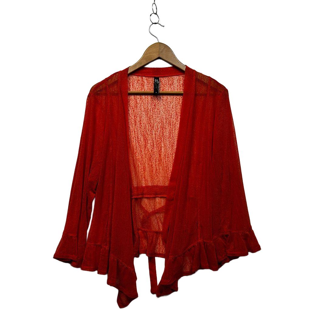 Taking Shape Orange Plus Size Sheer Open Top - Size 18