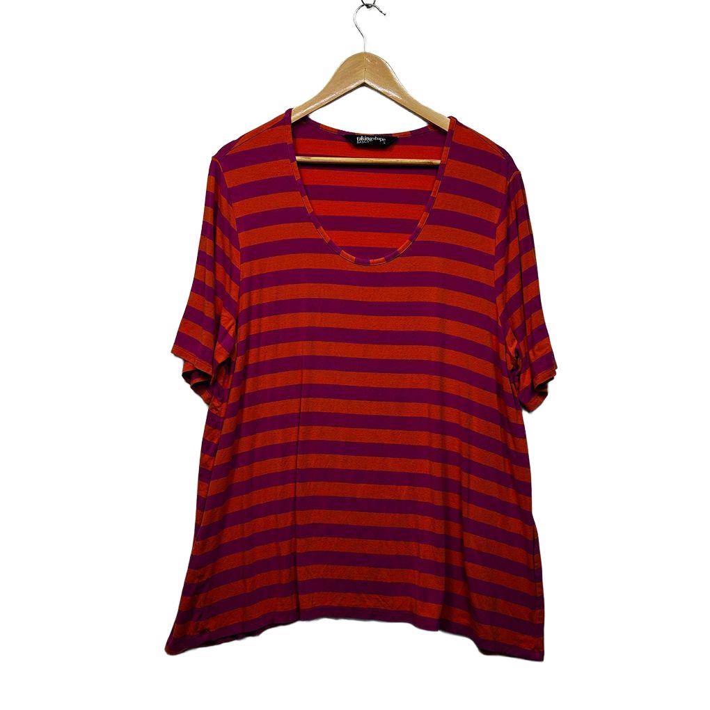 Taking Shape Orange Plus Size Striped Top - Size 18