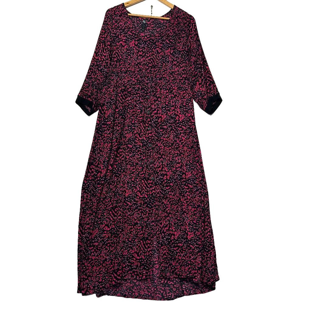 Taking Shape Pink Black MaxiDress - Size 16
