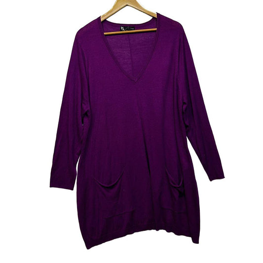 Taking Shape Purple Knit Longline Top Jumper - Size 18