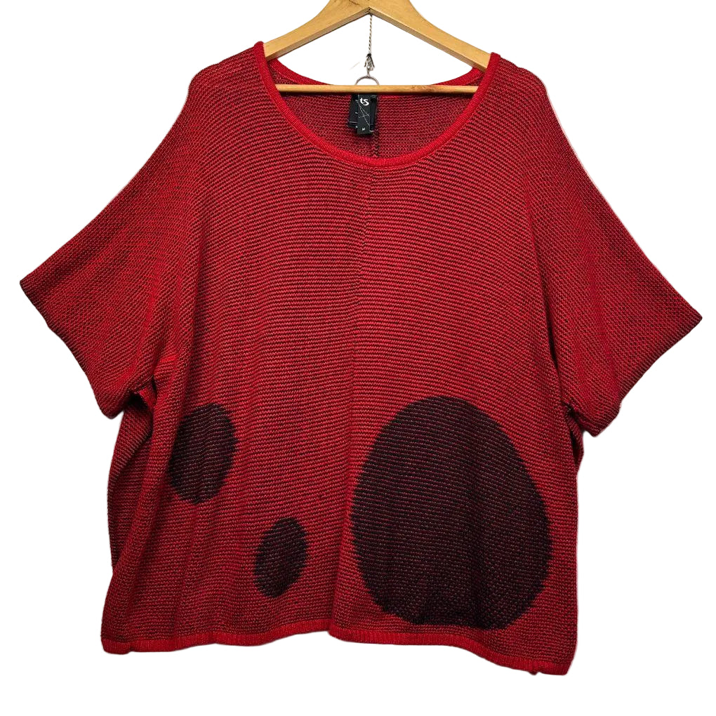 Taking Shape Red Knit Top - Size 18/M