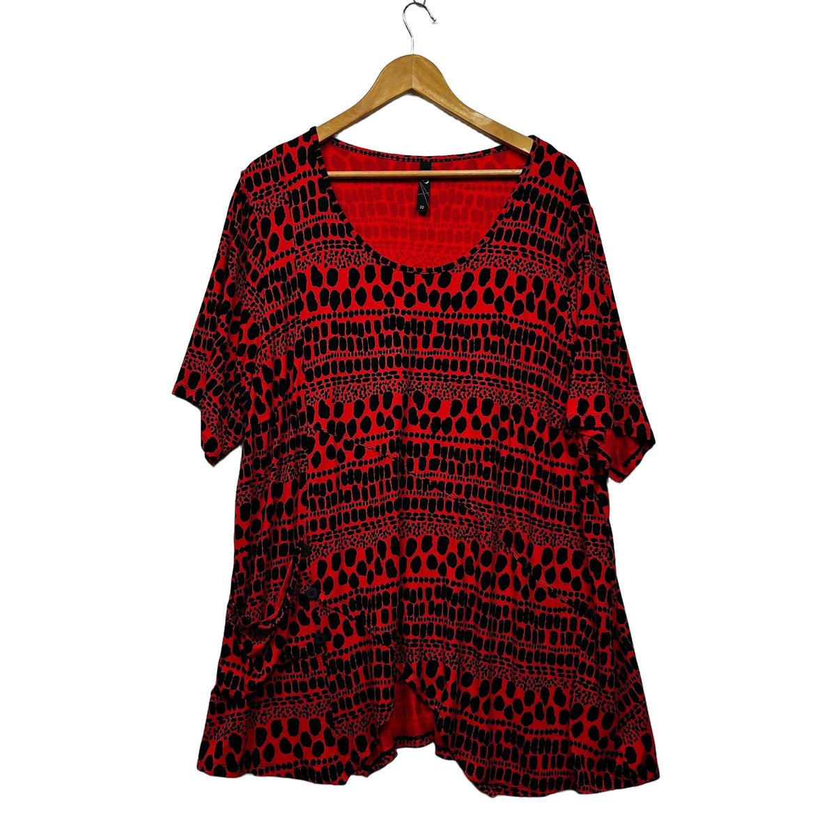 Taking Shape Red Print Plus Size Top - Size 22