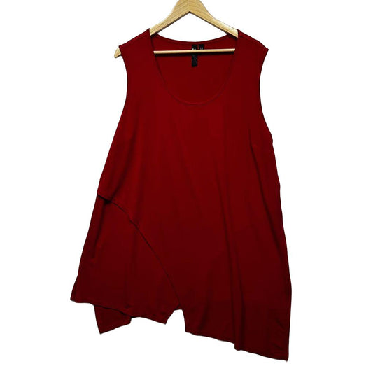 Taking Shape Red Sleeveless Tunic Top - Size 18
