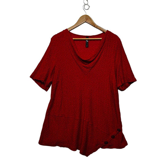 Taking Shape Red Tunic Top - Size XS/14 (fault)