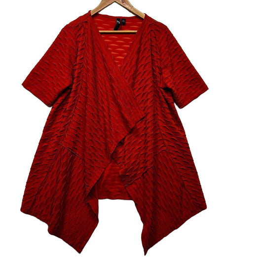 Taking Shape Red Waterfall Duster Jacket Top - Size 14
