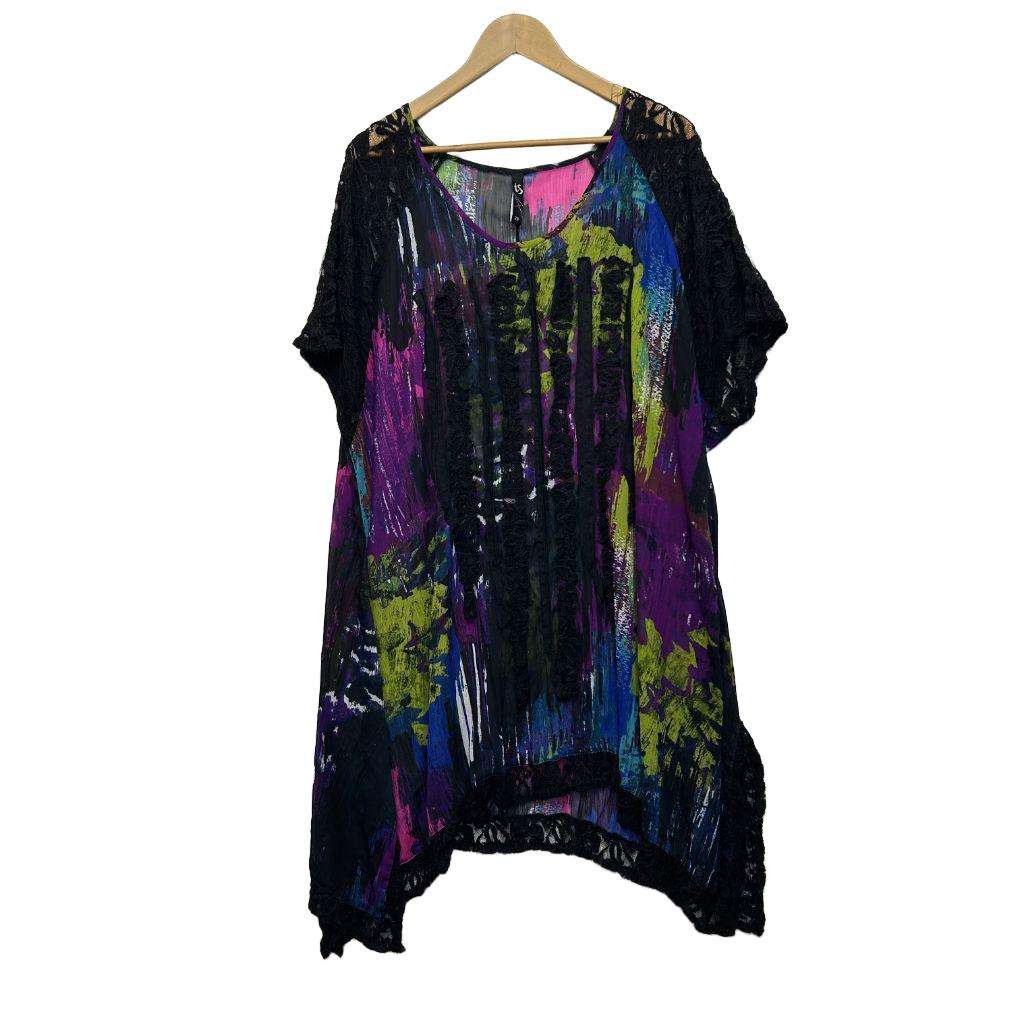 Taking Shape Sheer Top Layer Dress - Size 24 (Fault)