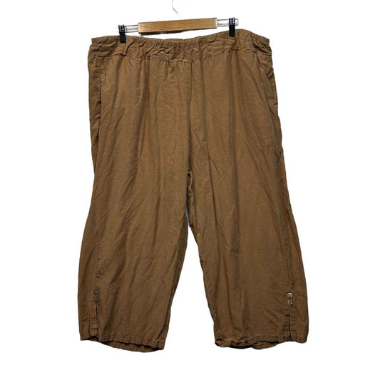 Taking Shape Tan Linen Cropped Pants - Size 22