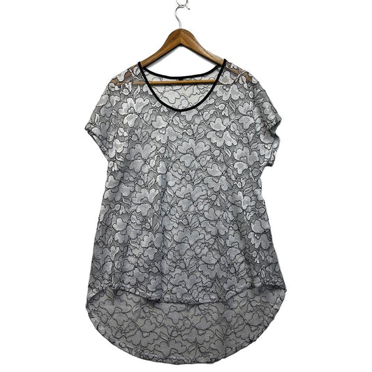 Taking Shape White Lace Sheer Top - Size