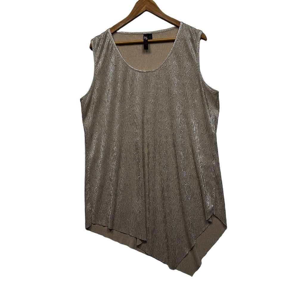 Taking Shape Gold Metallic Top - Size 16/S