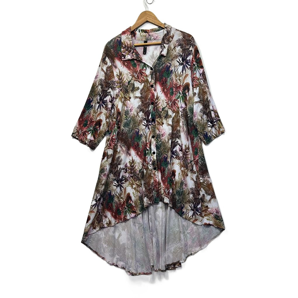 Taking Shape Floral Shirt Dress - Size 22
