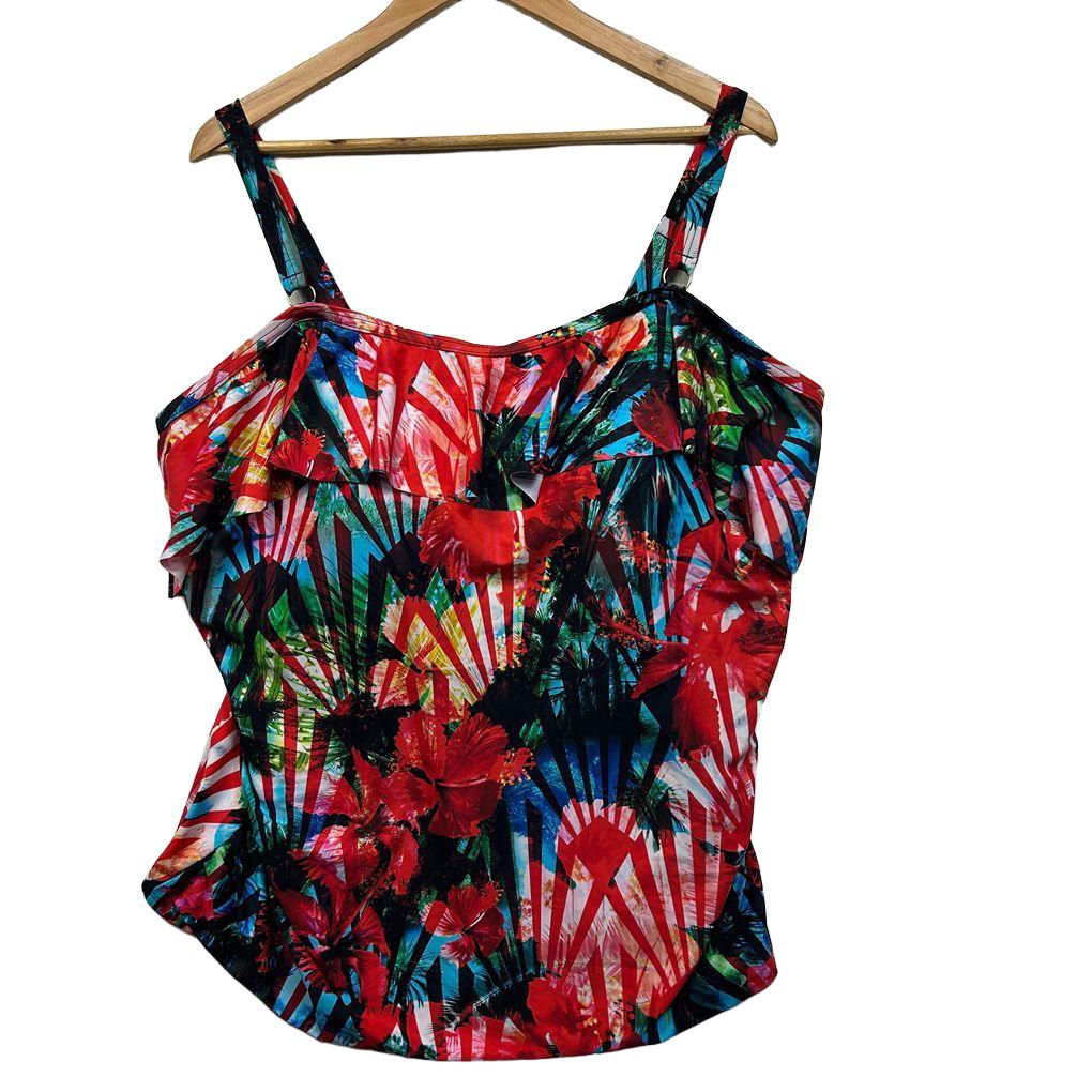 Taking Shape Multicoloured Tankini Swim Top - Size 22
