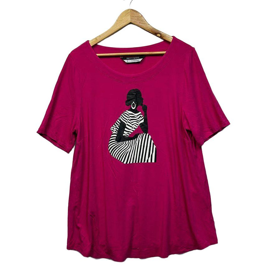 Taking Shape Pink Top - Size 18