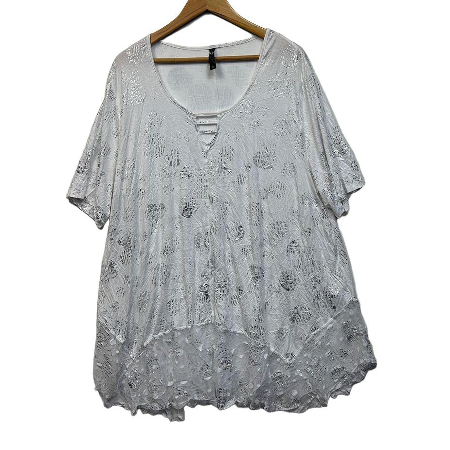 Taking Shape White Tunic Top - Size 20