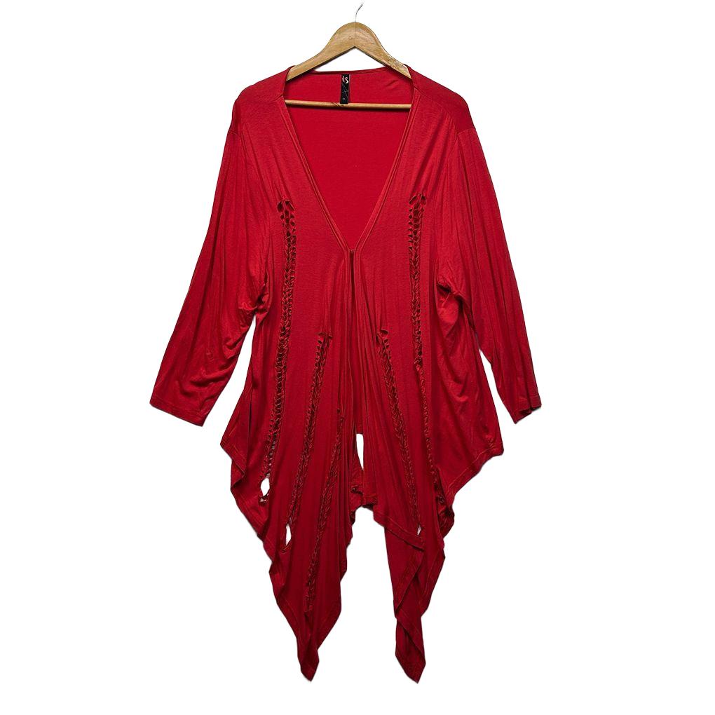 Taking Shape Red Kimono Cardigan - Size L