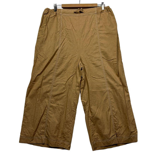 Tan Wide-Leg Cropped Pants - Size 14/16