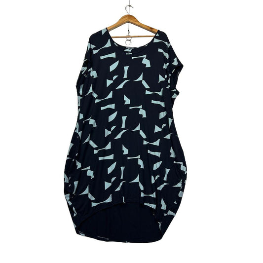 Tani Black Print Plus Size Dress - Size 18