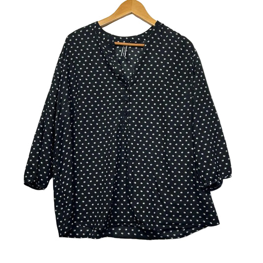 Tania Kay Black Polka Dot Top - Size 16