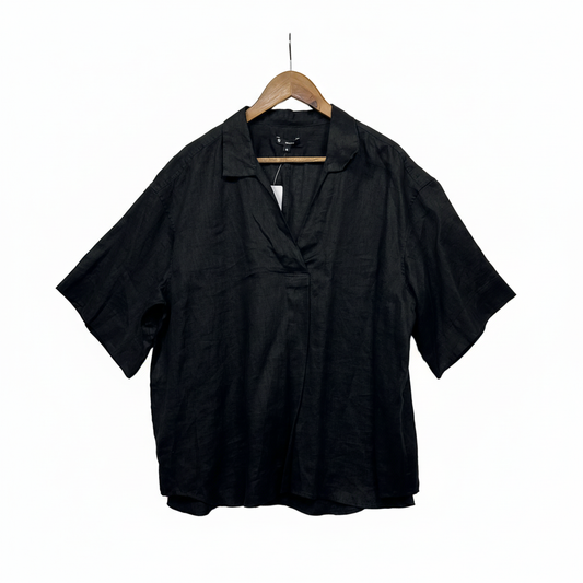 Target black linen casual shirt - front view