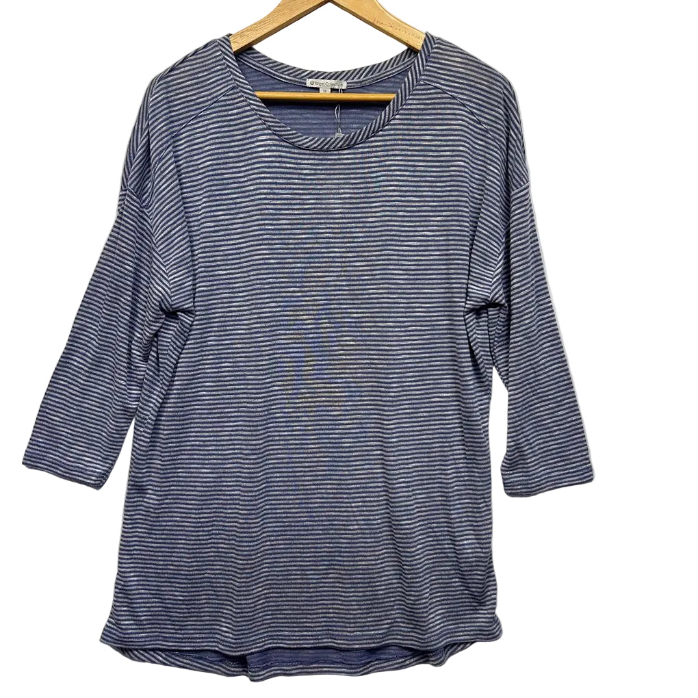 Target Blue Cotton Striped Top - Size 18