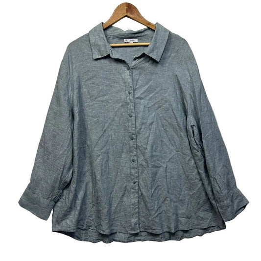 Target Blue Linen Shirt - Size 20