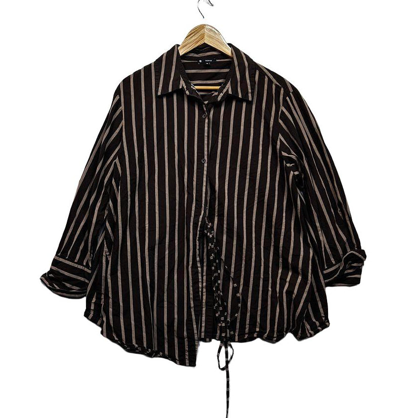Target Chocolate Striped Cotton Shirt - Size 16