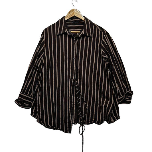 Target Chocolate Striped Cotton Shirt - Size 16