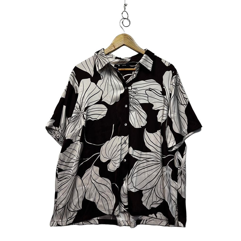 Target Curve Brown Floral Shirt - Size 16