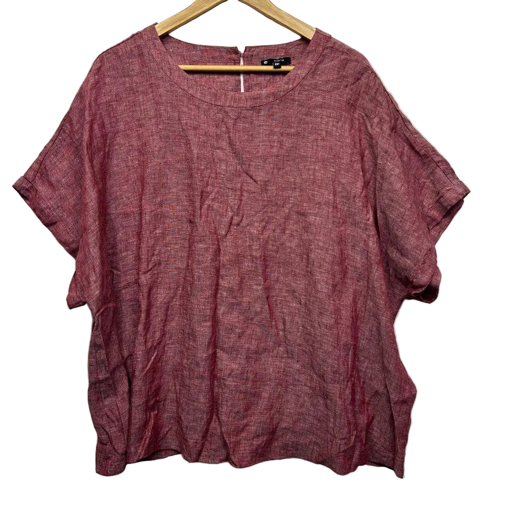 Target Curve Pink Linen Top - Size 22