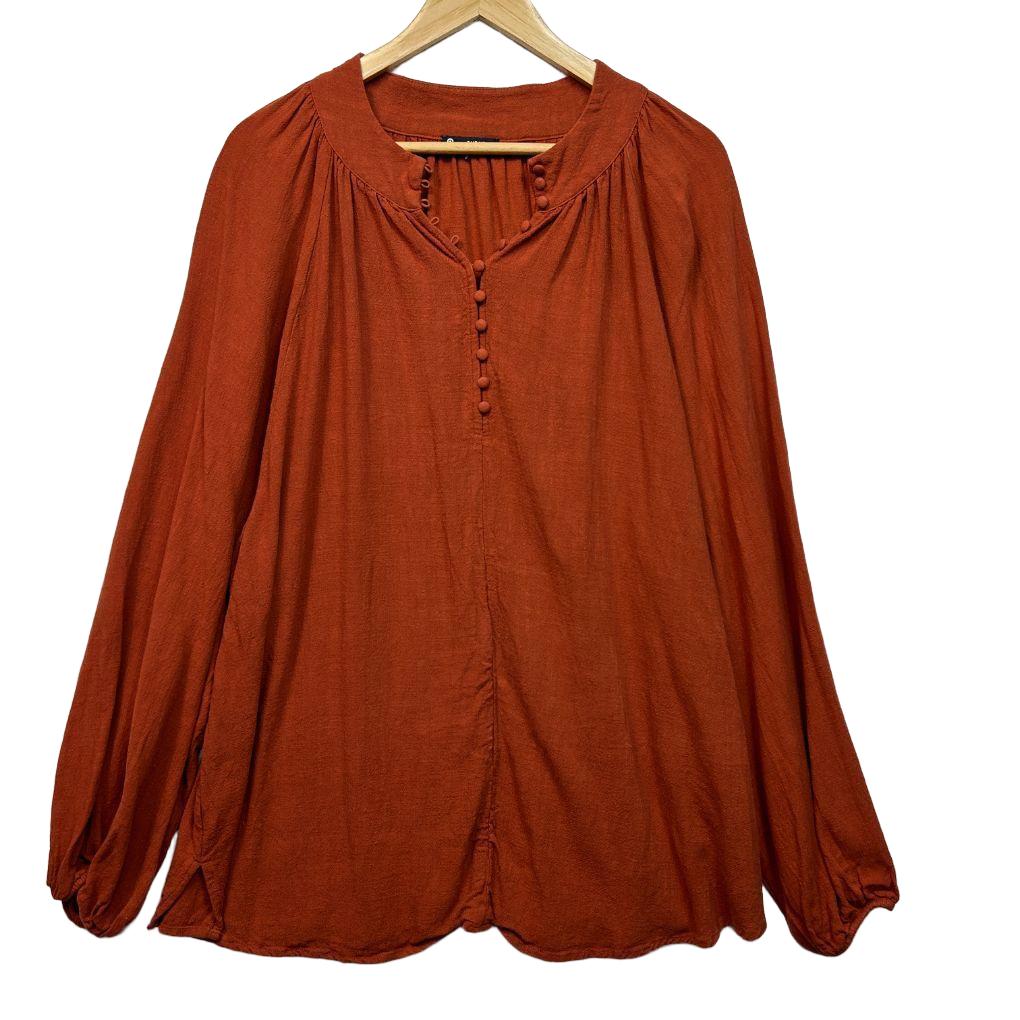 Target Curve Rust Linen Top - Size 22