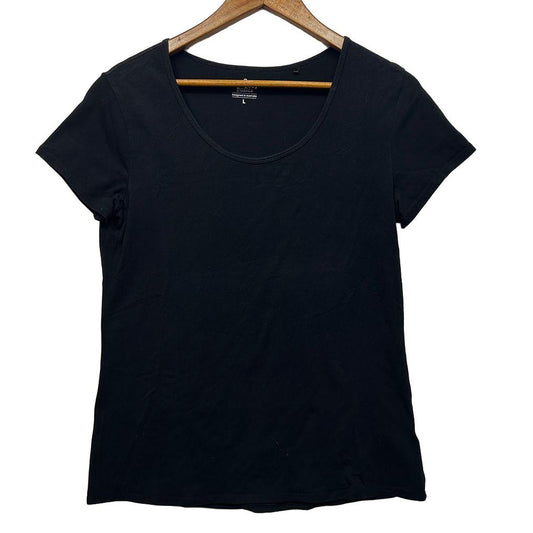 Target Everyday Basics Black Cotton Tee Top - Size L