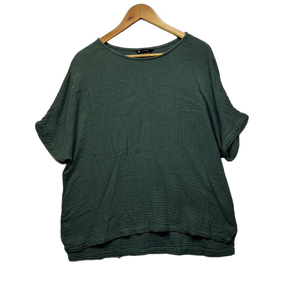 Target Green Cotton Short Sleeve Top - Size 16